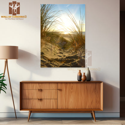 Beach With Grass and Sand Dunes High Quality Unframed Poster Print & Waterproof Poster Print Wall Décor