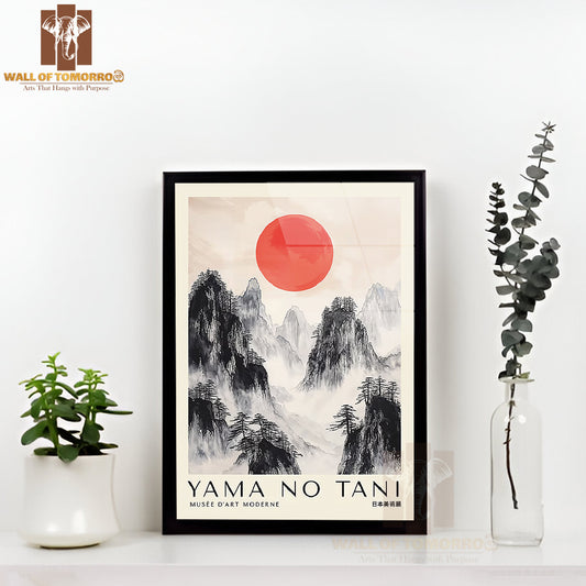 Yama No Tani Japandi Elegance Art High Quality Glass Frame Wall Décor