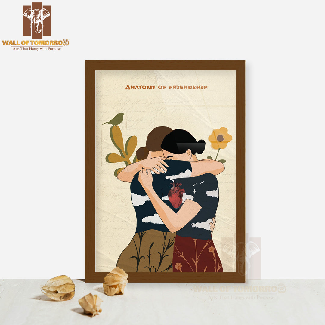 Anatomy Of Friendship" By Julia Kim, Depicting Various Elements High Quality Glass Frame Wall Décors in Sri Lanka