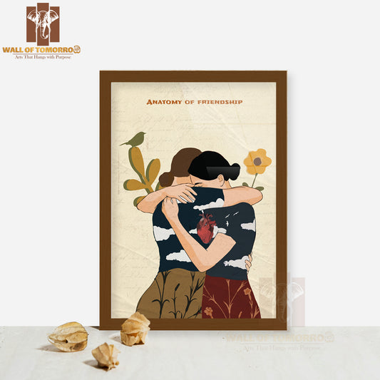 Anatomy Of Friendship" By Julia Kim, Depicting Various Elements High Quality Glass Frame Wall Décors in Sri Lanka
