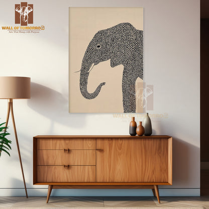 Halftone Illustration of an Elephant Animals High Quality Unframed Poster Print & Laminated Poster Print Wall Décor in Sri Lanka