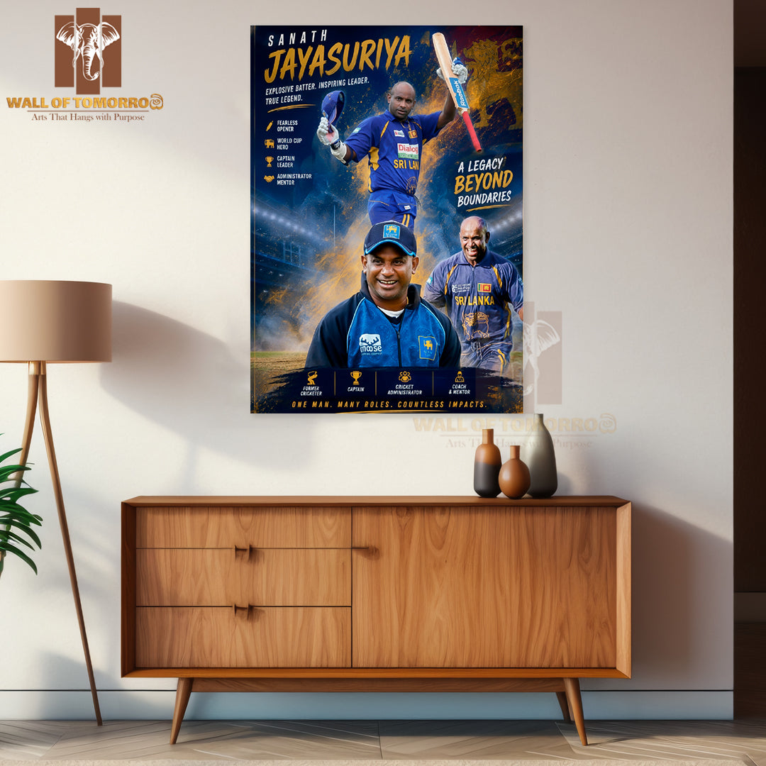 Cricket Legend Incredible Journey of Sanath Jayasuriya Sports High Quality Unframed Poster Print & Waterproof Poster Print Wall Décor