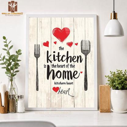 The Kitchen is The Heart of The Home Kitchen & Restaurant High Quality Glass Frame Wall Décors in Sri Lanka