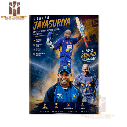 Cricket Legend Incredible Journey of Sanath Jayasuriya Sports High Quality Unframed Poster Print & Waterproof Poster Print Wall Décor