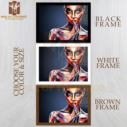 Beautiful Girl with Art Colorful Make-Up and Bodart High Quality Unframed Poster Print & Waterproof Poster Print Wall Décor