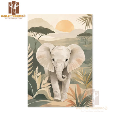 Illustrated Young Elephant Animals High Quality Unframed Poster Print & Laminated Poster Print Wall Décor in Sri Lanka