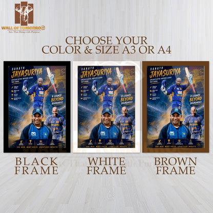 Cricket Legend Incredible Journey of Sanath Jayasuriya Sports High Quality Glass Frame Wall Décor