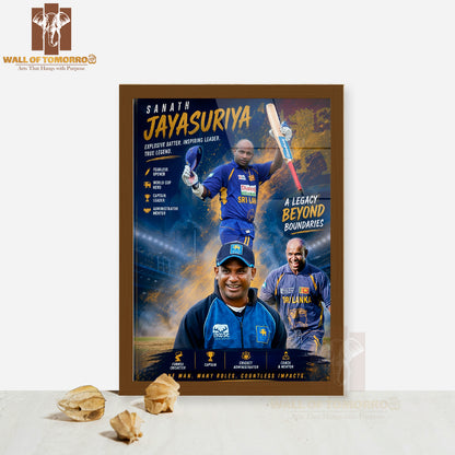 Cricket Legend Incredible Journey of Sanath Jayasuriya Sports High Quality Glass Frame Wall Décor