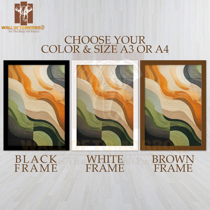Woodland Harmony Fabric Painting High Quality Glass Frame Wall Décor