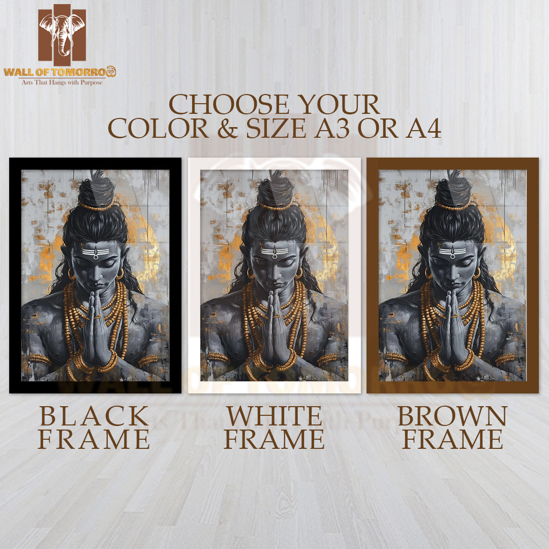 Lord Shiva Religious High Quality Glass Frame Wall Décors in Sri Lanka