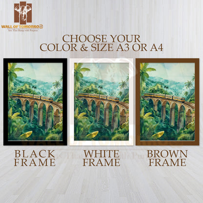 Nine Arch Bridge, Ella Sri Lanka Travel High Quality Glass Frame Wall Décor