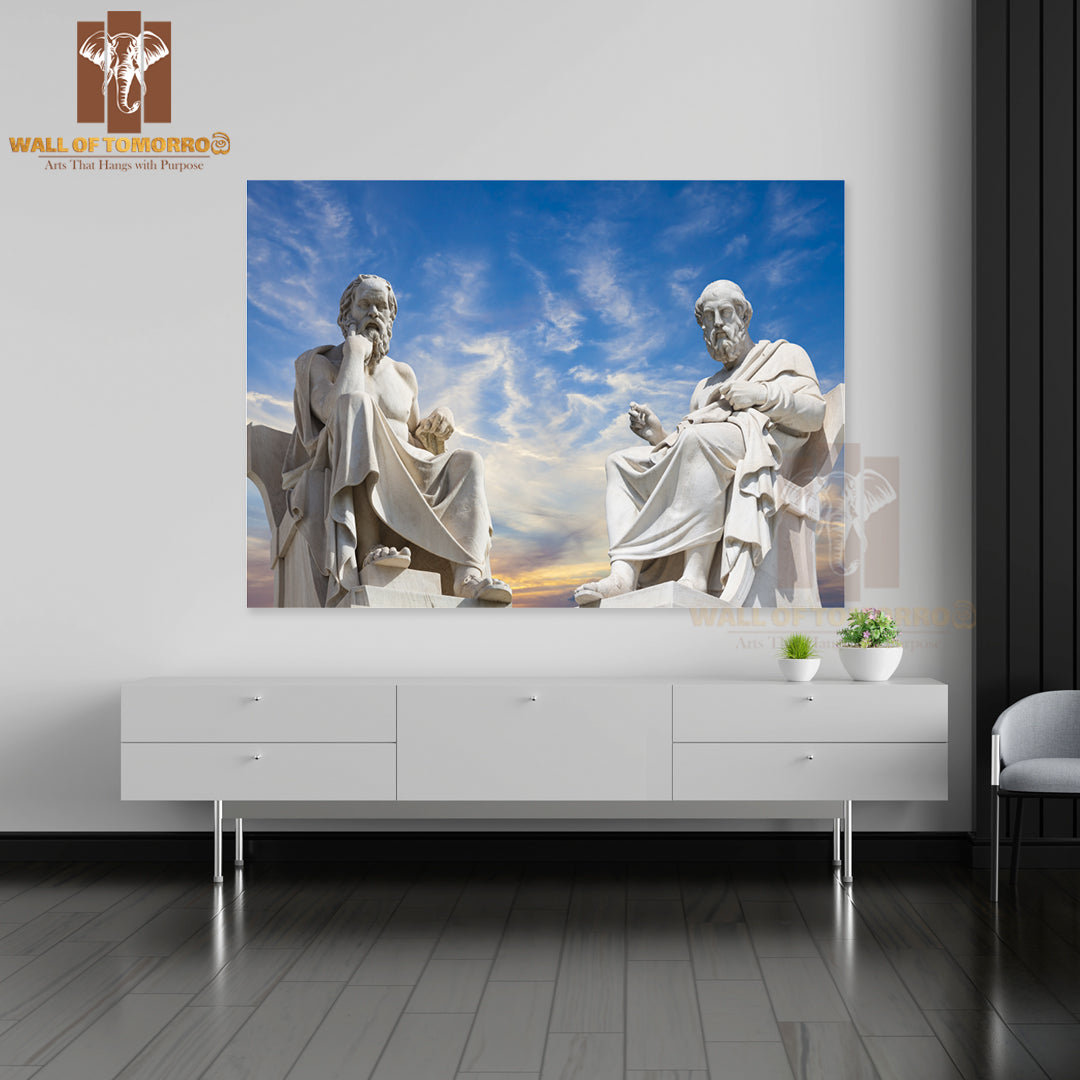 Plato And Socrates, The Greatest Ancient Greek Philosophers High Quality Unframed Poster Print & Waterproof Poster Print Wall Décor