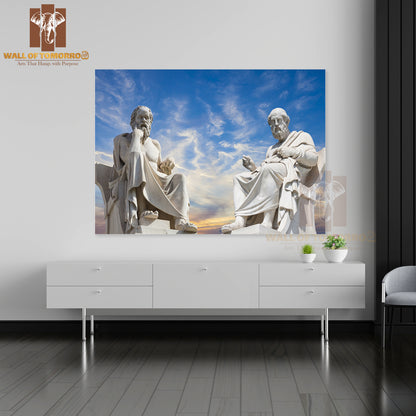 Plato And Socrates, The Greatest Ancient Greek Philosophers High Quality Unframed Poster Print & Waterproof Poster Print Wall Décor