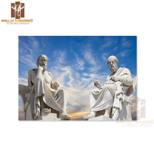 Plato And Socrates, The Greatest Ancient Greek Philosophers High Quality Unframed Poster Print & Waterproof Poster Print Wall Décor