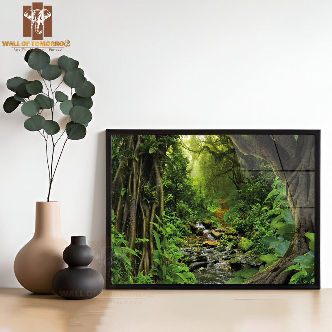 Tropical Jungle with River High Quality Unframed Poster Print & Waterproof Poster Print Wall Décor