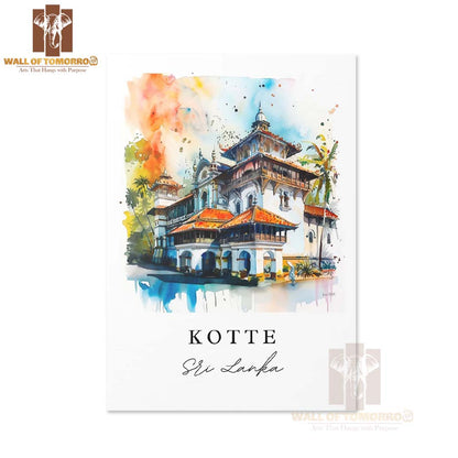 Kotte Watercolor Travel, Sri Lanka High Quality Unframed Poster Print & Laminated Poster Print Wall Décor