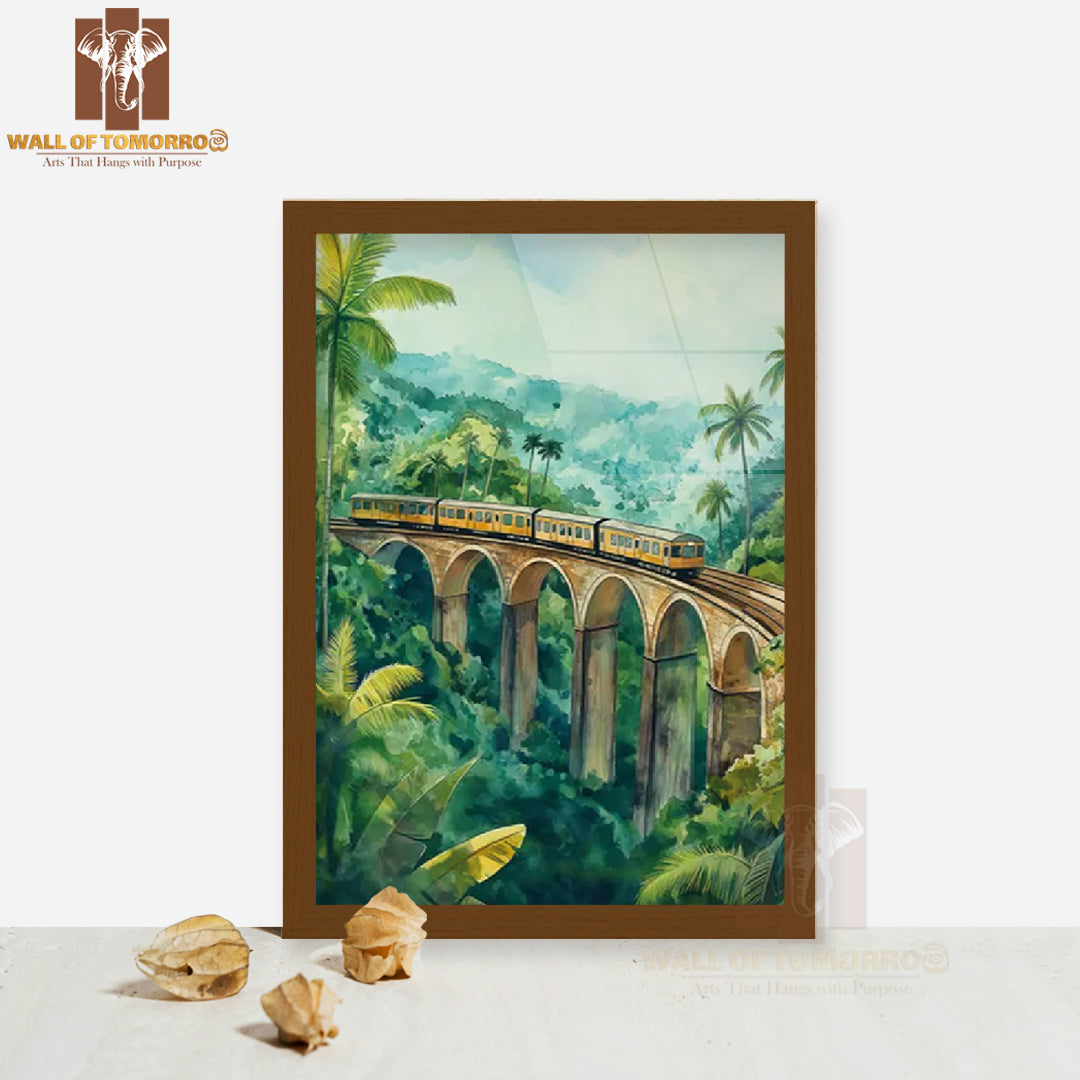 Nine Arch Bridge, Ella Sri Lanka Travel High Quality Glass Frame Wall Décor
