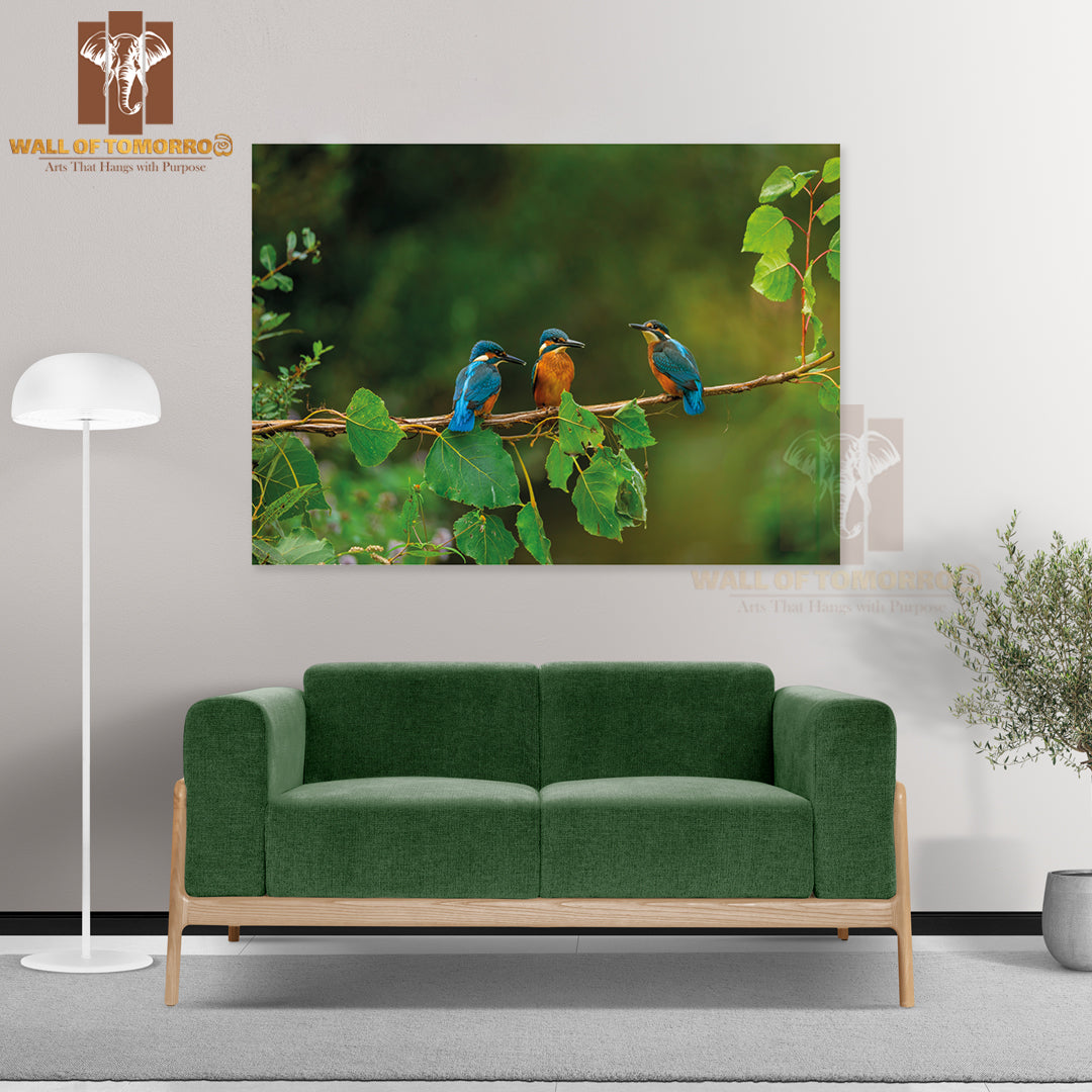 Closeup Shot of Common Kingfisher Birds High Quality Unframed Poster Print & Waterproof Poster Print Wall Décor