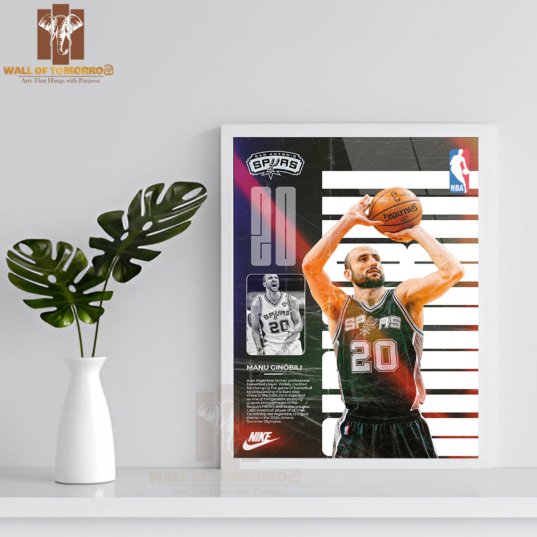 Famous Basketball Team Player Skills and Team Identity Sports High Quality Glass Frame Wall Décor