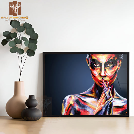 Beautiful Girl with Art Colorful Make-Up and Bodart High Quality Unframed Poster Print & Waterproof Poster Print Wall Décor