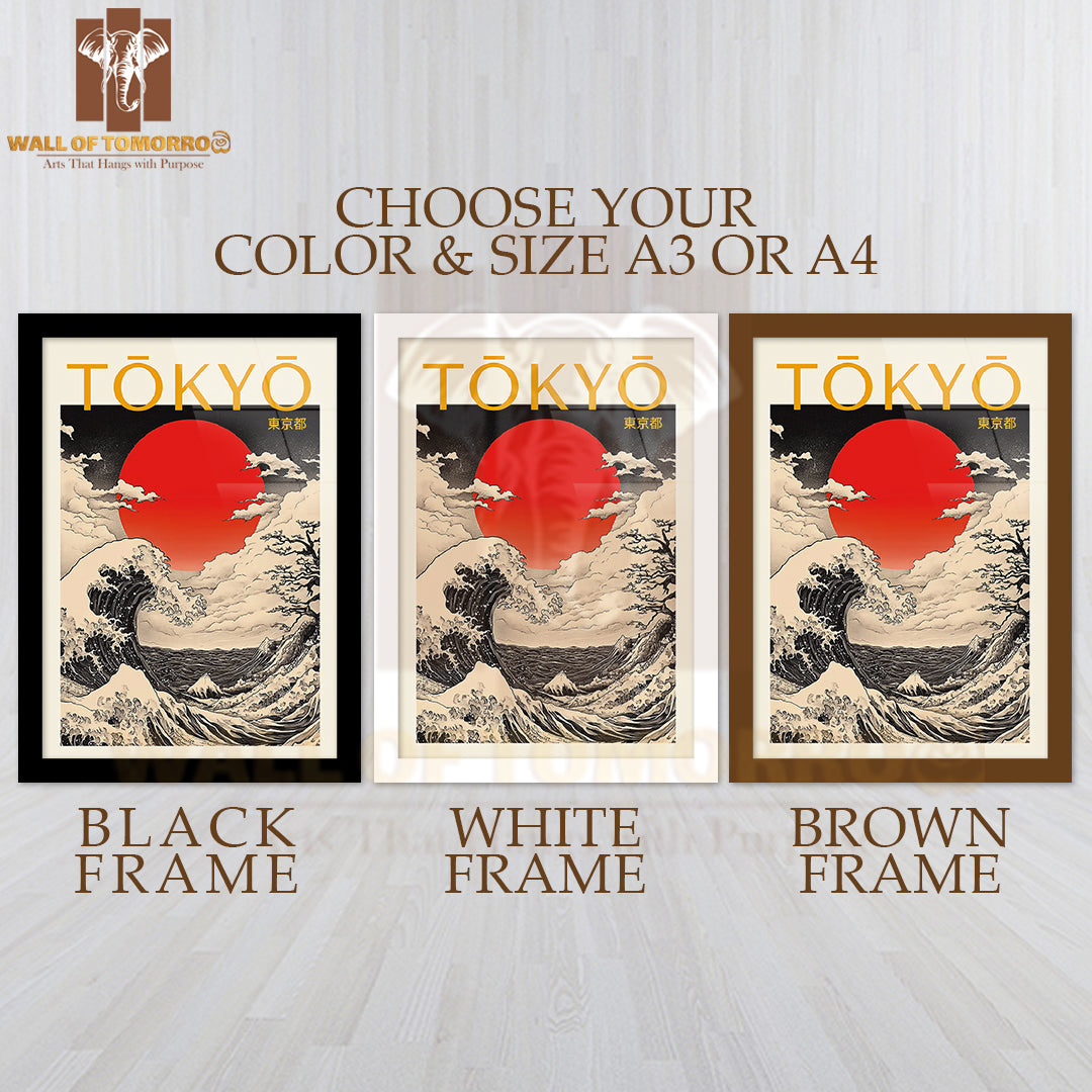 Tokyo Japandi Art High Quality Glass Frame Wall Décor
