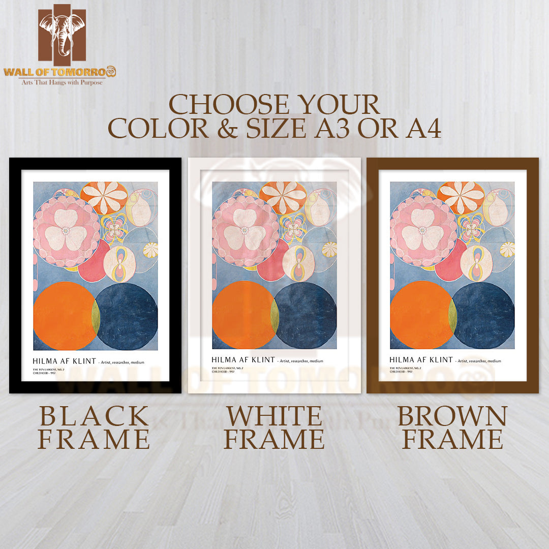 The Ten Largest No2 by Hilma Af Klint High Quality Glass Frame Wall Décor