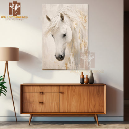 White Horses Painting Animals High Quality Unframed Poster Print & Laminated Poster Print Wall Décor in Sri Lanka