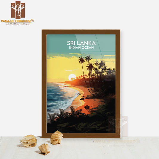 Sri Lanka Travel Indian Ocean High Quality Glass Frame Wall Décor