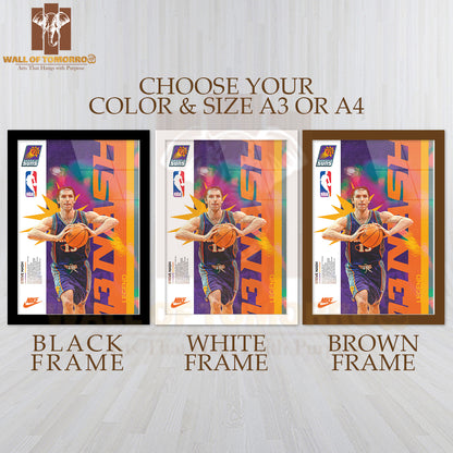 Famous Basketball Team Player Athleticism and Team Spirit Sports High Quality Glass Frame Wall Décor