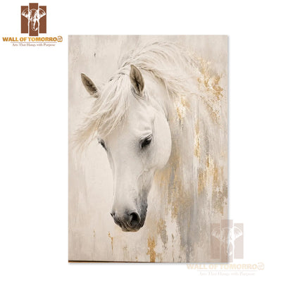 White Horses Painting Animals High Quality Unframed Poster Print & Laminated Poster Print Wall Décor in Sri Lanka