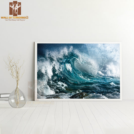 Ocean Wave Closeup Shot High Quality Unframed Poster Print & Waterproof Poster Print Wall Décor