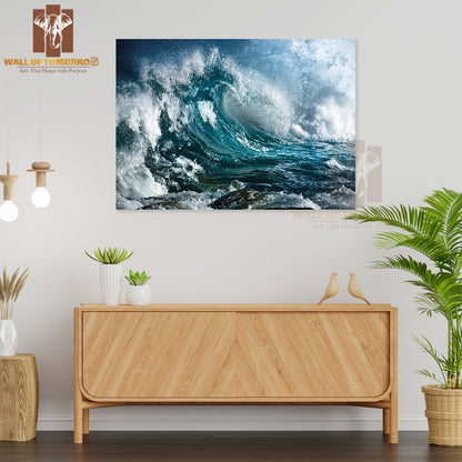 Ocean Wave Closeup Shot High Quality Unframed Poster Print & Waterproof Poster Print Wall Décor