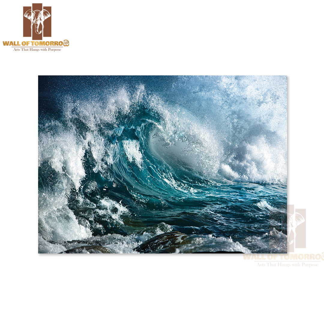 Ocean Wave Closeup Shot High Quality Unframed Poster Print & Waterproof Poster Print Wall Décor