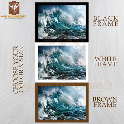 Ocean Wave Closeup Shot High Quality Unframed Poster Print & Waterproof Poster Print Wall Décor