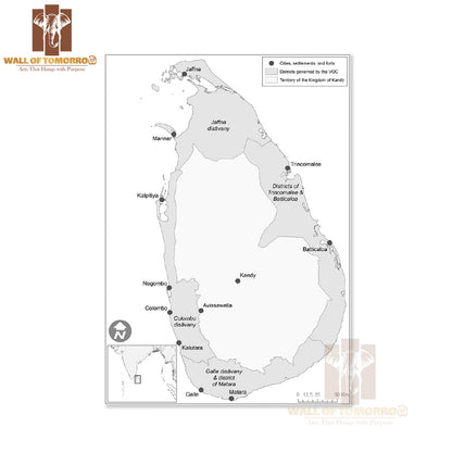Map of Sri Lanka 1766-1796 High Quality Unframed Poster Print & Waterproof Poster Print Wall Décor in Sri Lanka