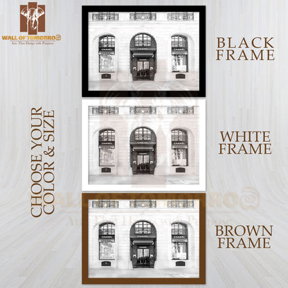 Famous Fashion Shop in Place Vendome B&W High Quality Unframed Poster Print & Waterproof Poster Print Wall Décor