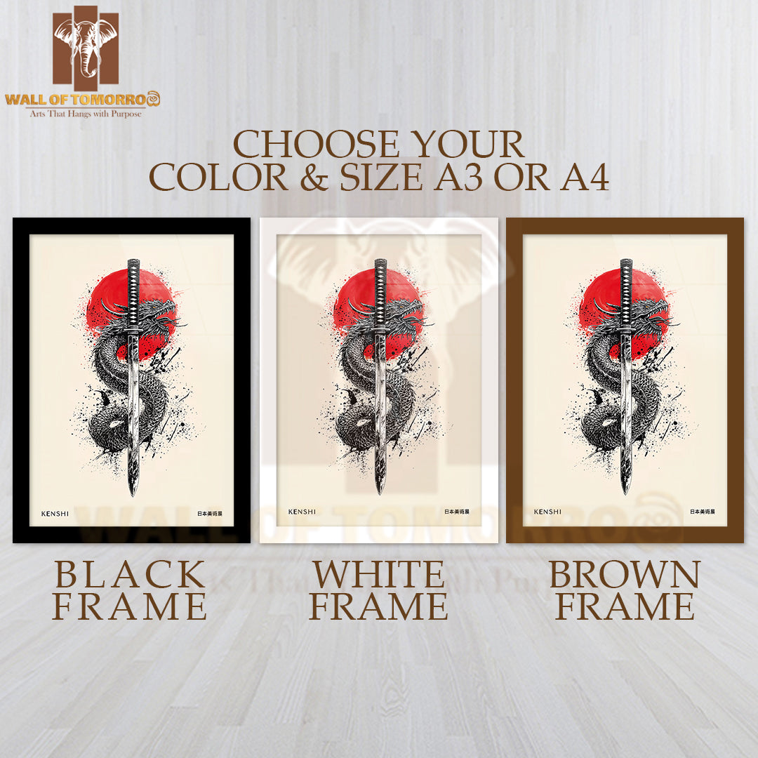 Kenshi Japandi Elegance Art High Quality Glass Frame Wall Décor