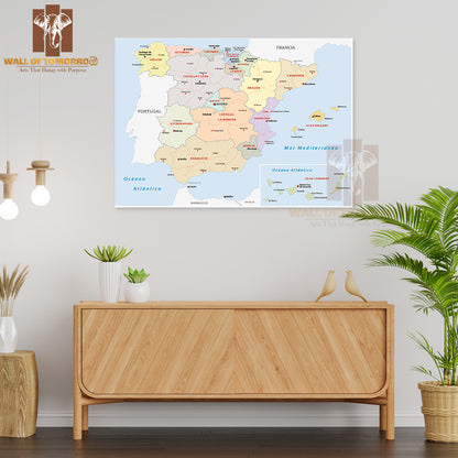 Autonomous Communities of Spain Educational High Quality Unframed Poster Print & Waterproof Poster Print Wall Décor