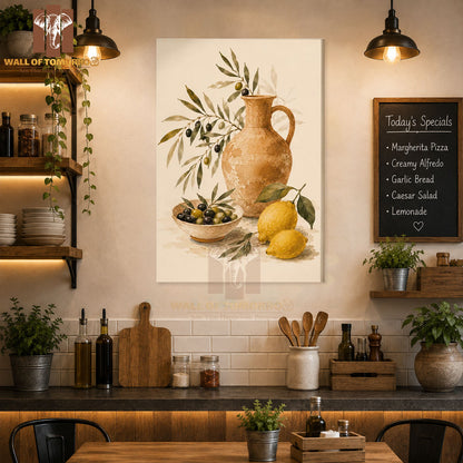 Olives & Lemon with Pot Kitchen & Restaurant High Quality Unframed Poster Print & Waterproof Poster Print Wall Décor in Sri Lanka