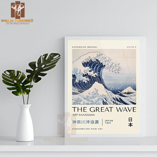 The Great Wave Japandi Art High Quality Glass Frame Wall Décor