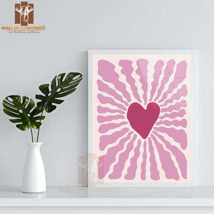 Heart Shape Centered on a Purple Background High Quality Glass Frame Wall Décors in Sri Lanka