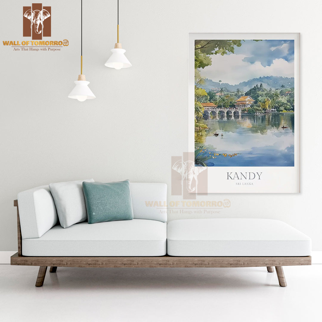 Kandy Sri Lanka Watercolor Travel High Quality Unframed Poster Print & Waterproof Poster Print Wall Décor