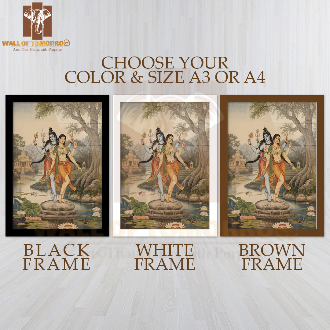 Shiva Parvati Religious High Quality Glass Frame Wall Décors in Sri Lanka