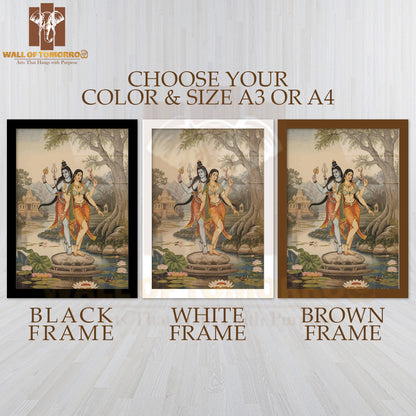 Shiva Parvati Religious High Quality Glass Frame Wall Décors in Sri Lanka