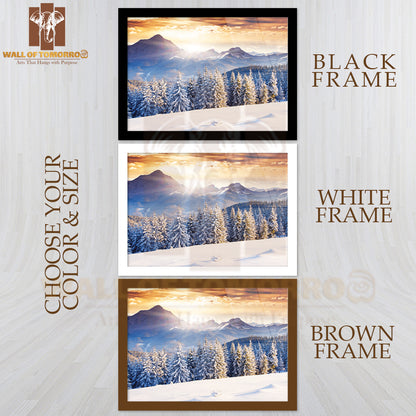 Fantastic Evening Winter Landscape, Dramatic Overcast Sky High Quality Unframed Poster Print & Waterproof Poster Print Wall Décor