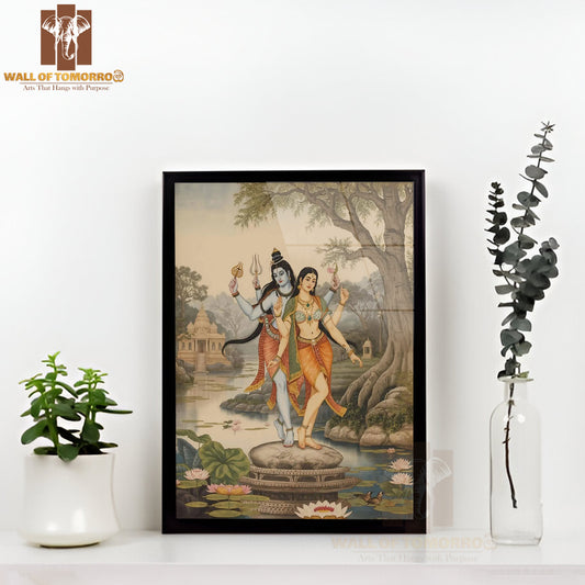 Shiva Parvati Religious High Quality Glass Frame Wall Décors in Sri Lanka