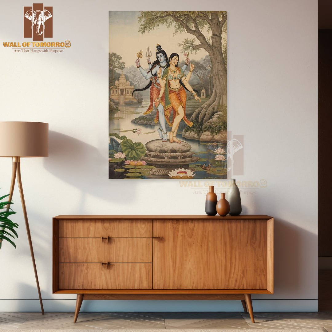 Shiva Parvati Religious High Quality Unframed Poster Print & Waterproof Poster Print Wall Décor in Sri Lanka