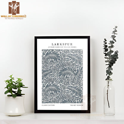 William Morris Larkspur Art High Quality Glass Frame Wall Décor