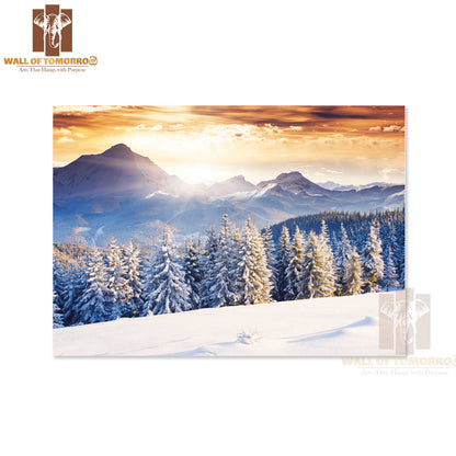 Fantastic Evening Winter Landscape, Dramatic Overcast Sky High Quality Unframed Poster Print & Waterproof Poster Print Wall Décor