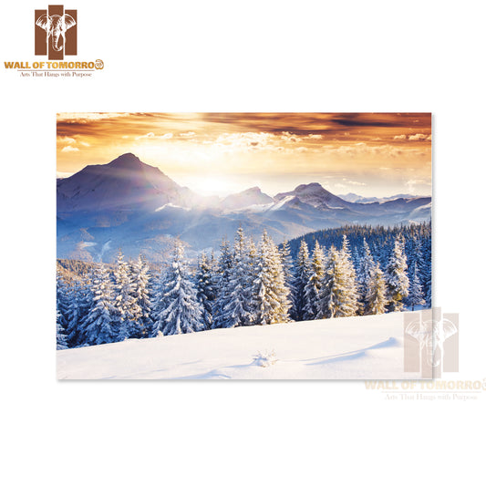 Fantastic Evening Winter Landscape, Dramatic Overcast Sky High Quality Unframed Poster Print & Waterproof Poster Print Wall Décor